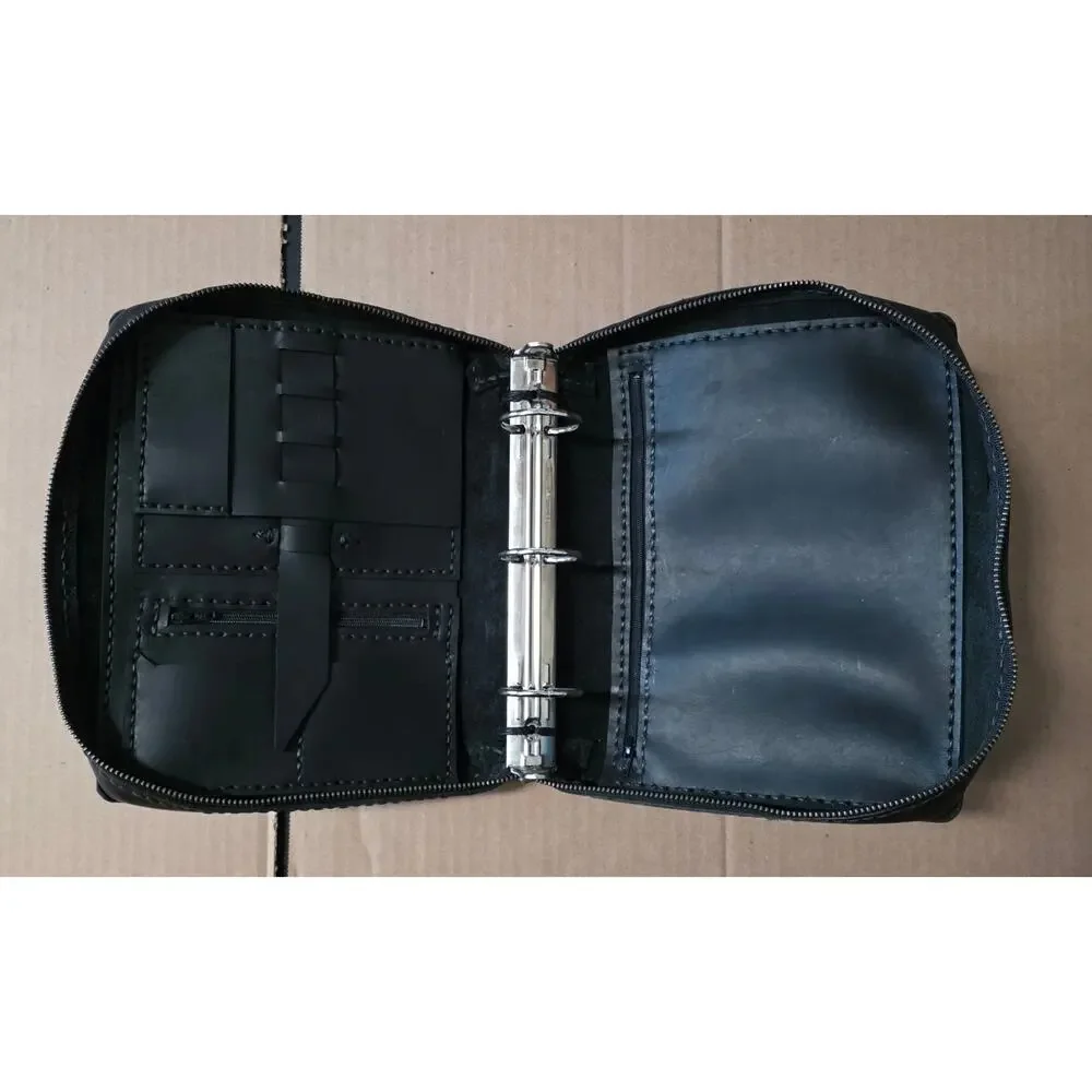 LUSCIOUSLEATHERNYC - Zip Junior Portfolio A5 / 3-ring Binder / Leather